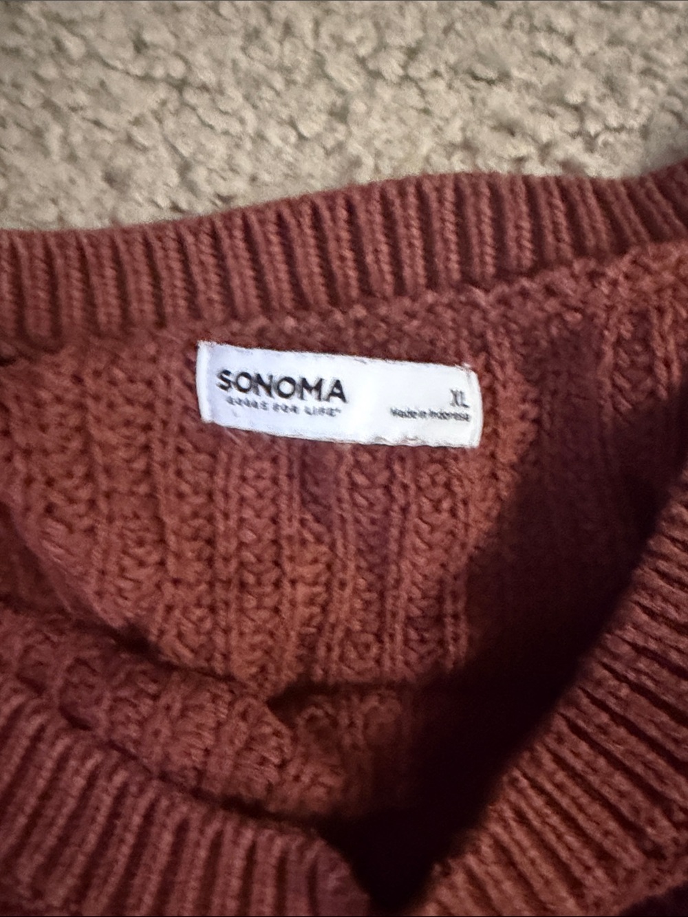 Sony Ribbed Scoop-Neck Sweater - Rust Brown - Picture 2 of 2